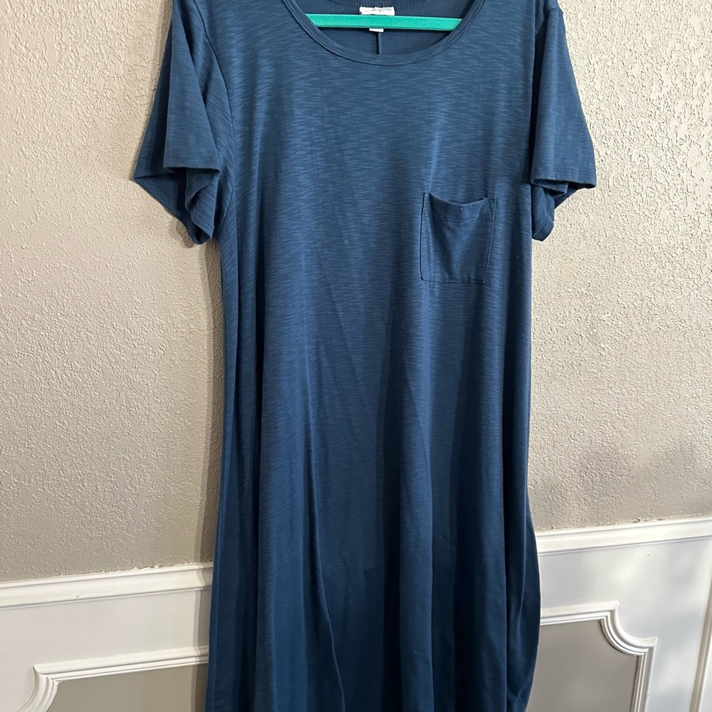 Lularoe Carly Casual Blue T-Shirt Dress